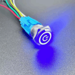 Водоустойчив ключ с подсветка 6А  12-24V - СИН ЦВЯТ