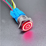 Водоустойчив ключ с подсветка 6А  12-24V - ЧЕРВЕН ЦВЯТ